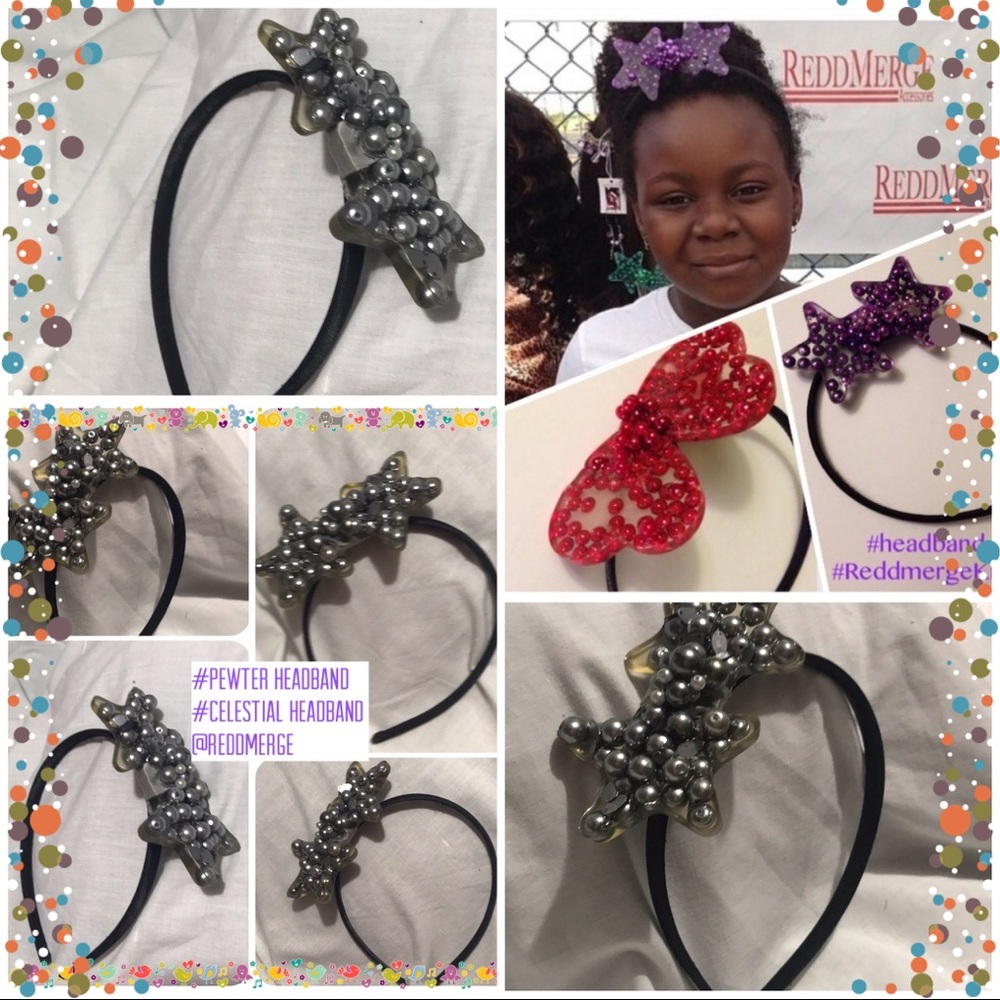 Pearl and Lucite💥Star headband  💥New 💥Pewter